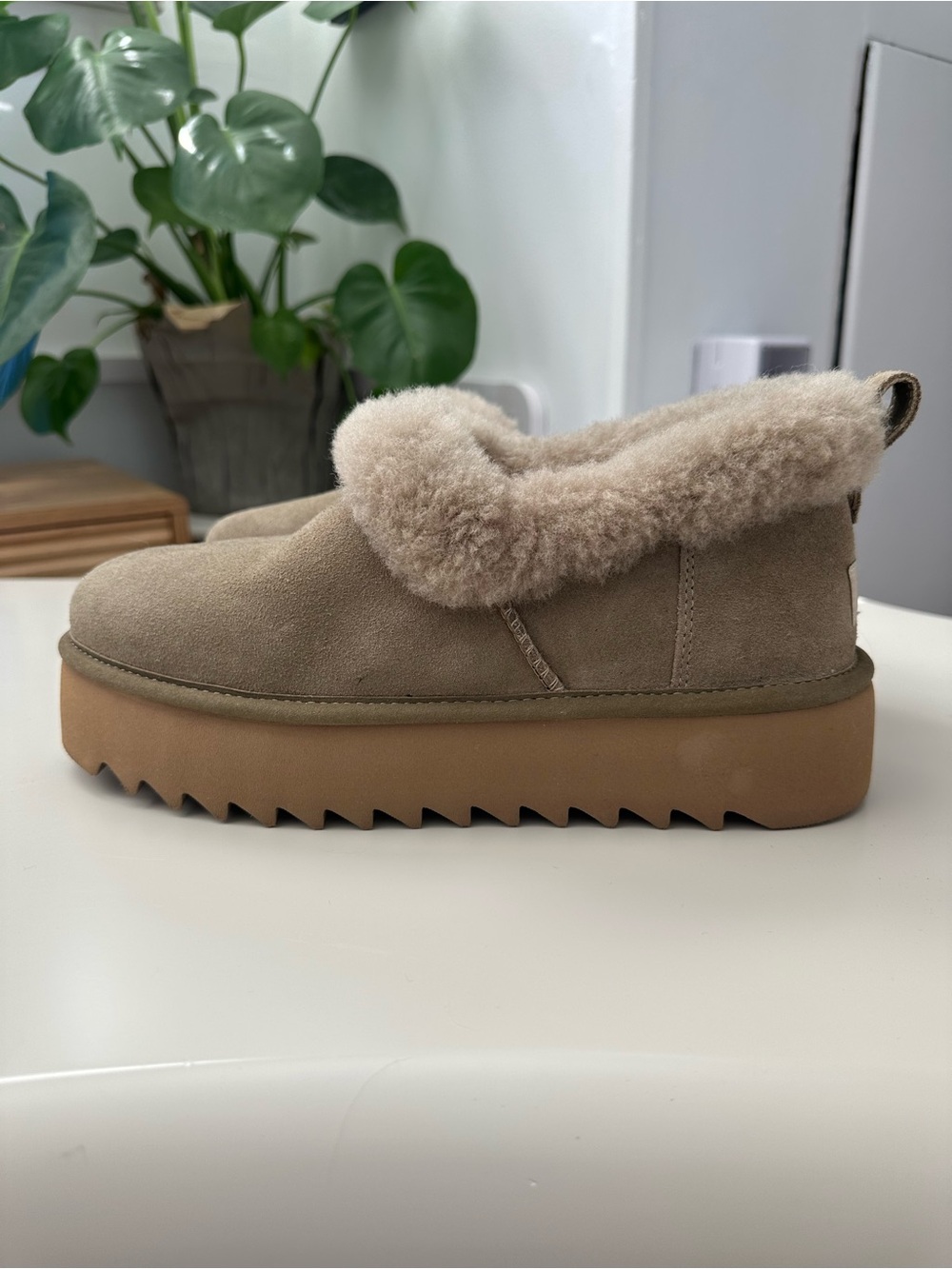 Ugg Platform Slippers - Olive Green - Picture 3 of 4